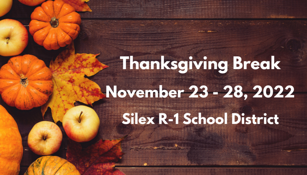 Thanksgiving Break: Wednesday, November 23rd - Monday, November 28th. School resumes on Tuesday, November 29th. Have a Happy Thanksgiving!